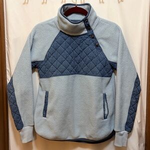 Abercrombie & Fitch Asymmetrical Snap Fleece Pullover Women’s XS Light Blue